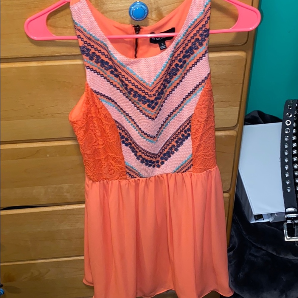 Salmon patterned dress